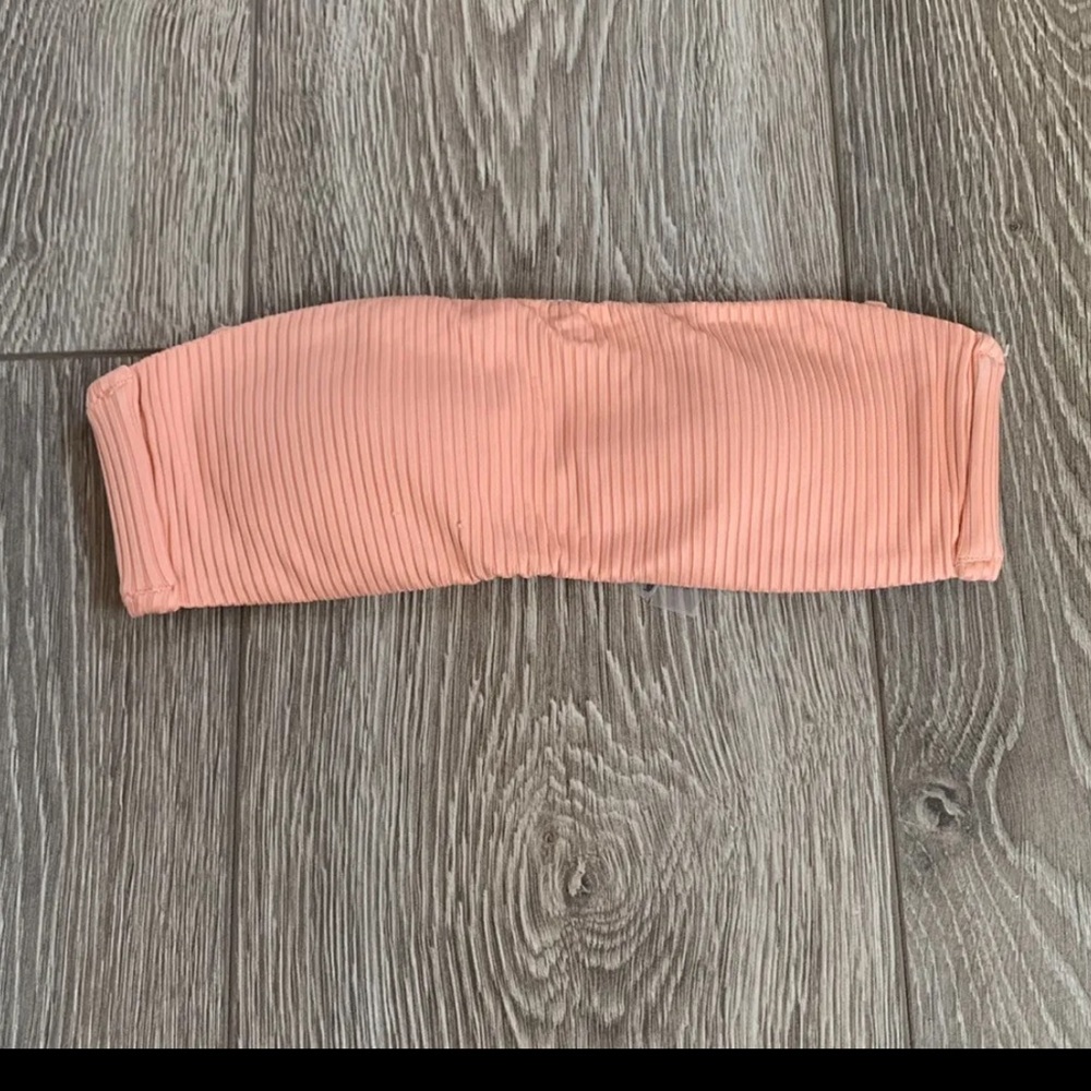 Pink Victorias Secret Strapless Swim Suit Top Bandeau Coral XS